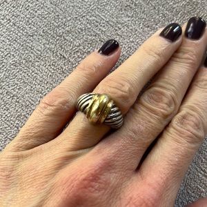 David Yurman two tone gold and silver ring size 7